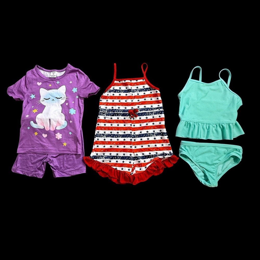 Girls Size 5T 5 Clothing Lot 8pc Shein Old Navy Disney Garanimals Swim PJ Tees - Picture 2 of 5